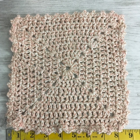 Cotton Crochet Peach Wash Cloth Dish Rag Handmade Absorbent Bath Kitchen - Picture 4 of 8